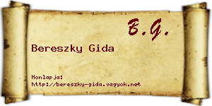 Bereszky Gida névjegykártya
